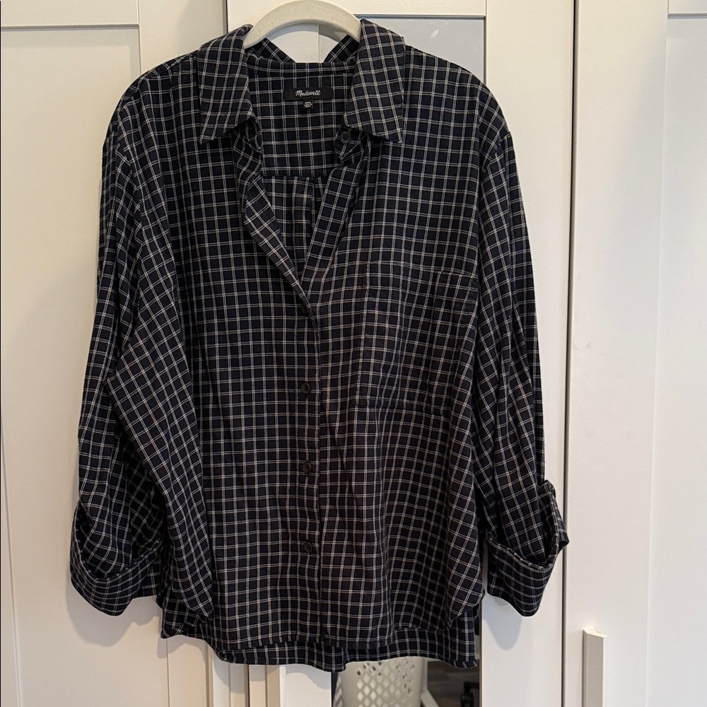 Madewell Windowpane Check Flannel Button Down
